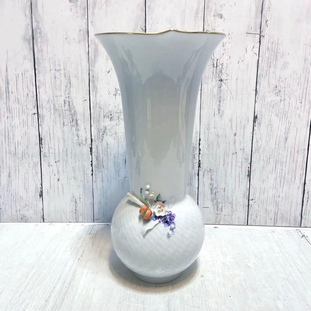 美品⭐️マイセン　波の戯れ　チェリー　花瓶　フラワーベース