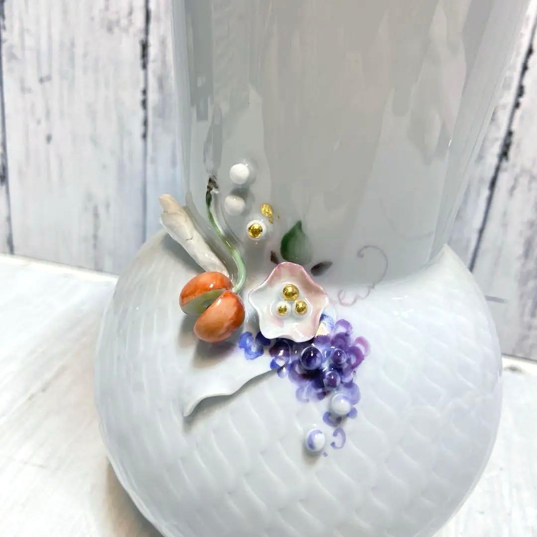 美品⭐️マイセン　波の戯れ　チェリー　花瓶　フラワーベース