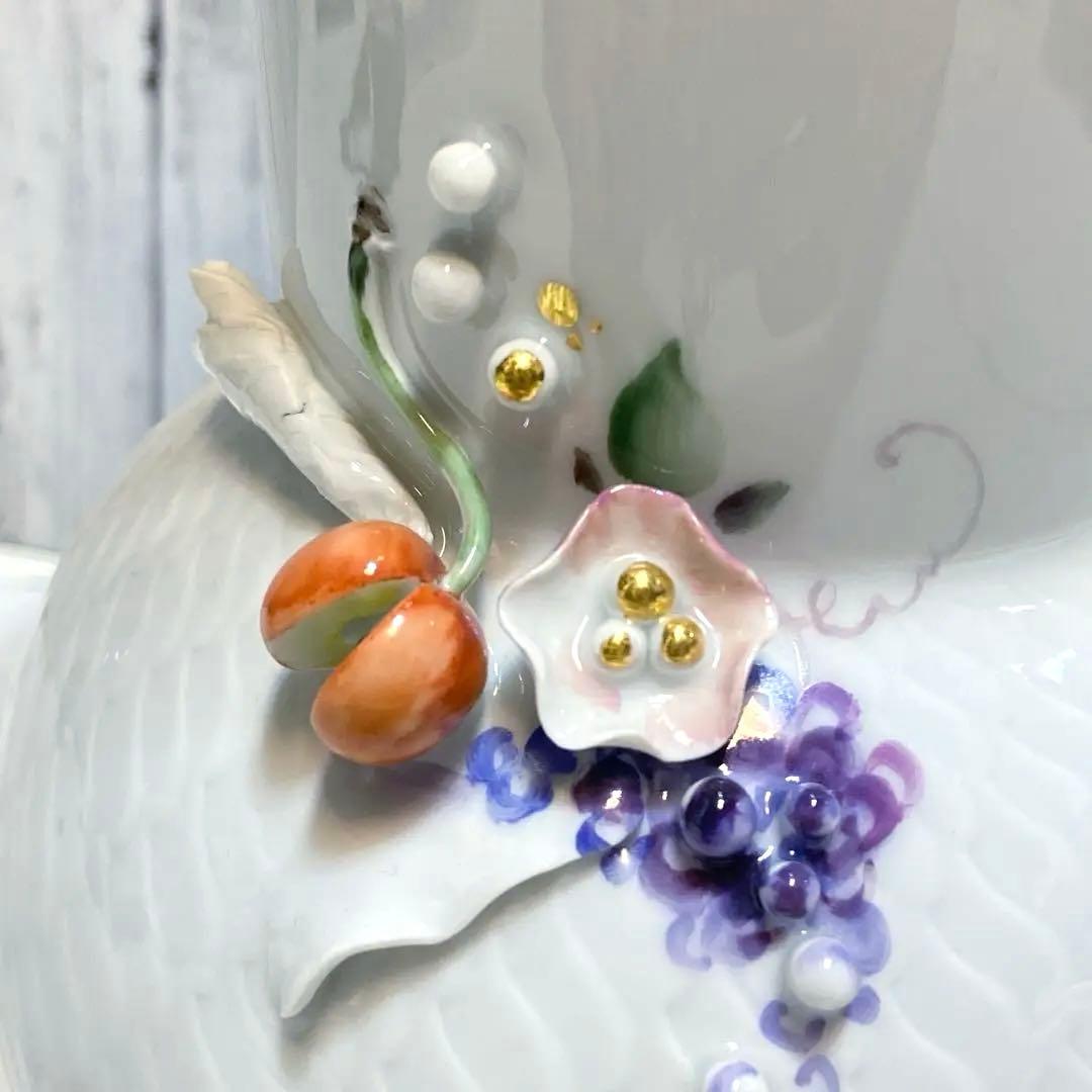 美品⭐️マイセン　波の戯れ　チェリー　花瓶　フラワーベース