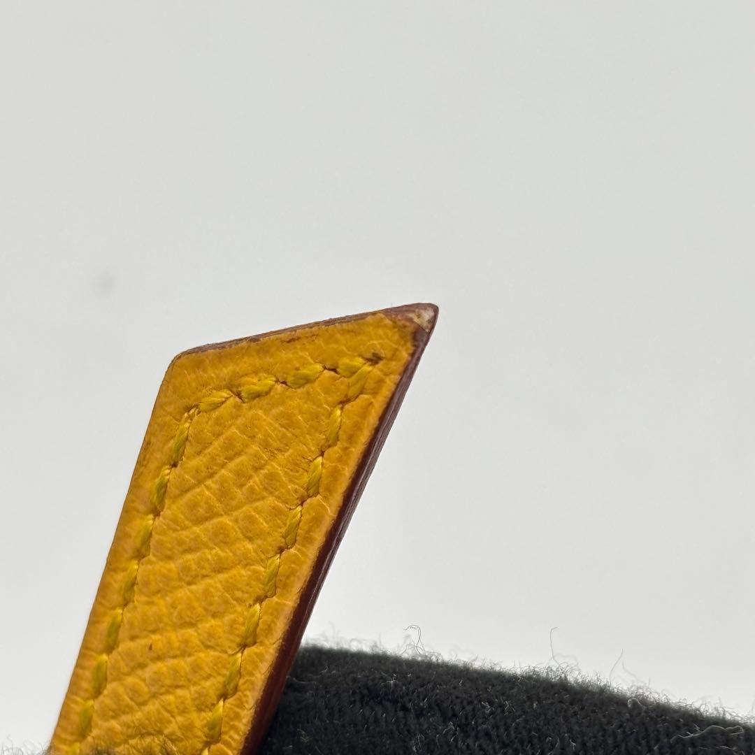 【美品】HERMES エルメス アルテミス レザー ブレスレット イエロー 箱付