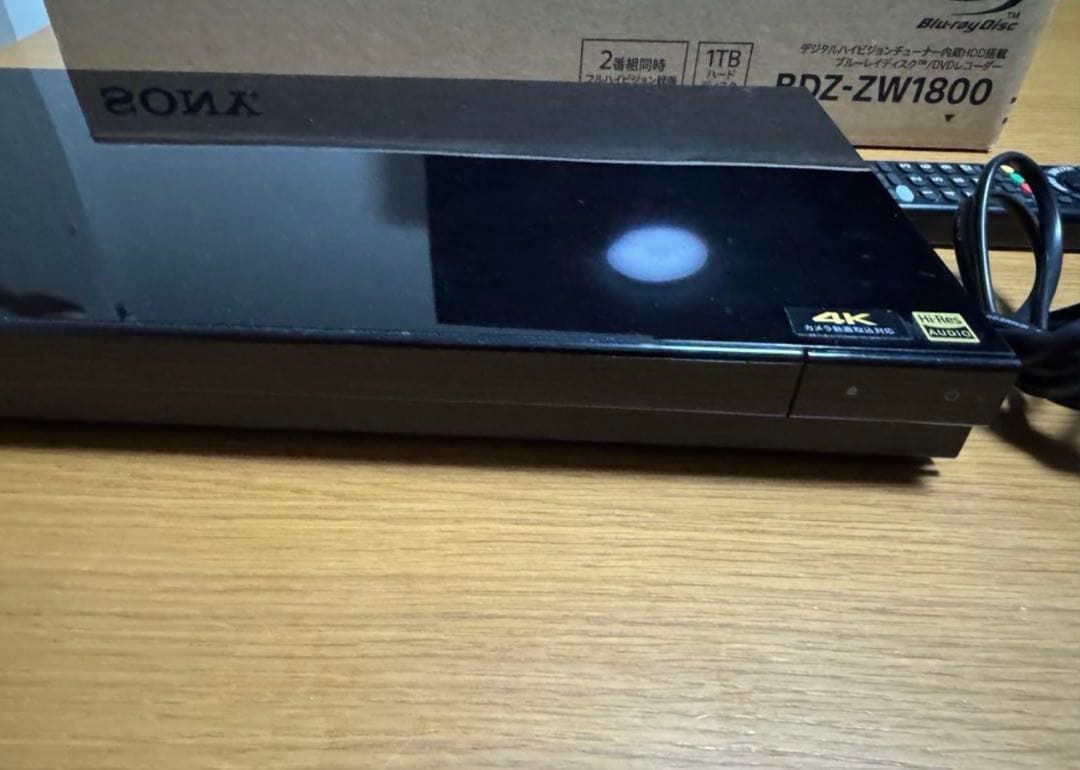 SONY BDZ-ZW1800 4Kブルーレイレコーダー　使用感あり