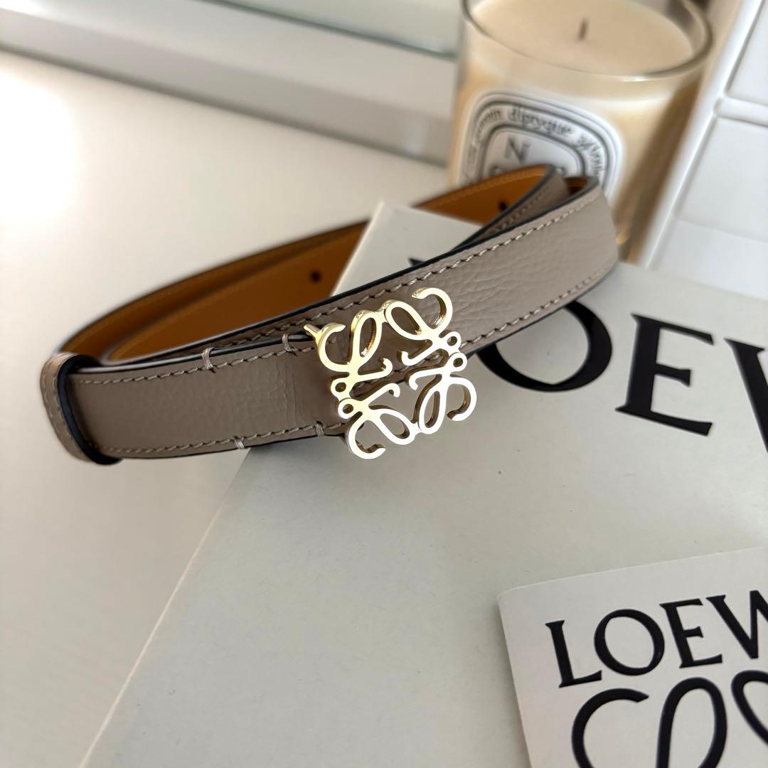 未使用　LOEWE アナグラムベルト　サンド/ゴールド　ベージュ