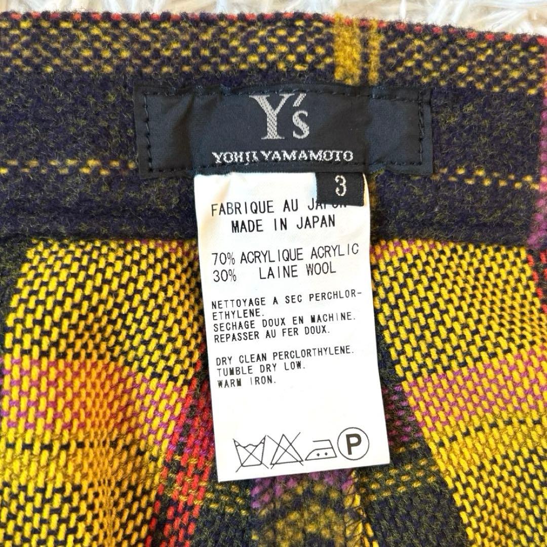 Y's Yohji yamamoto　タータンチェック クロップドパンツ3 美品
