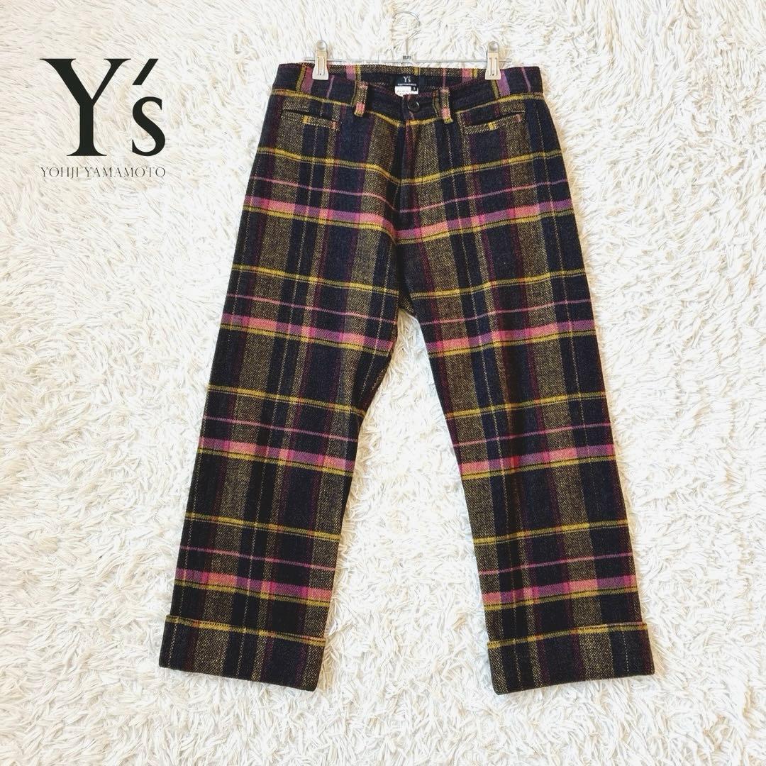 Y's Yohji yamamoto　タータンチェック クロップドパンツ3 美品