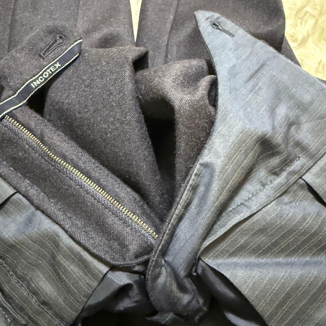 【美品】INCOTEX スラックス　ネイビー SUPER100