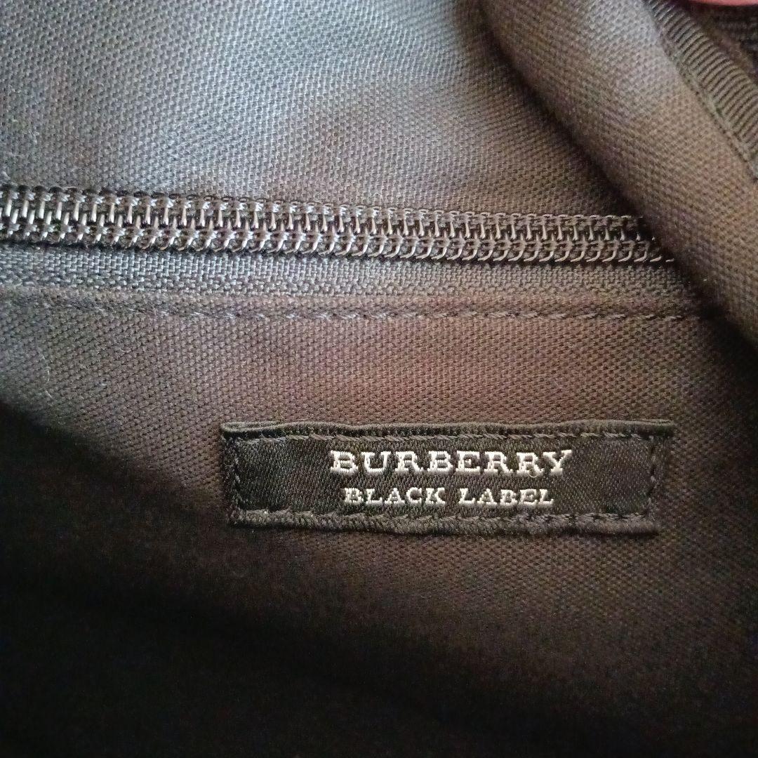 バーバリーブラックレーベルネイビーキャンバスショルダーバッグ