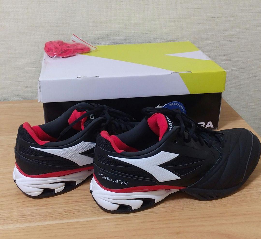 DIADORA SPEED STAR K Vlllテニスシューズ 黒白 新品