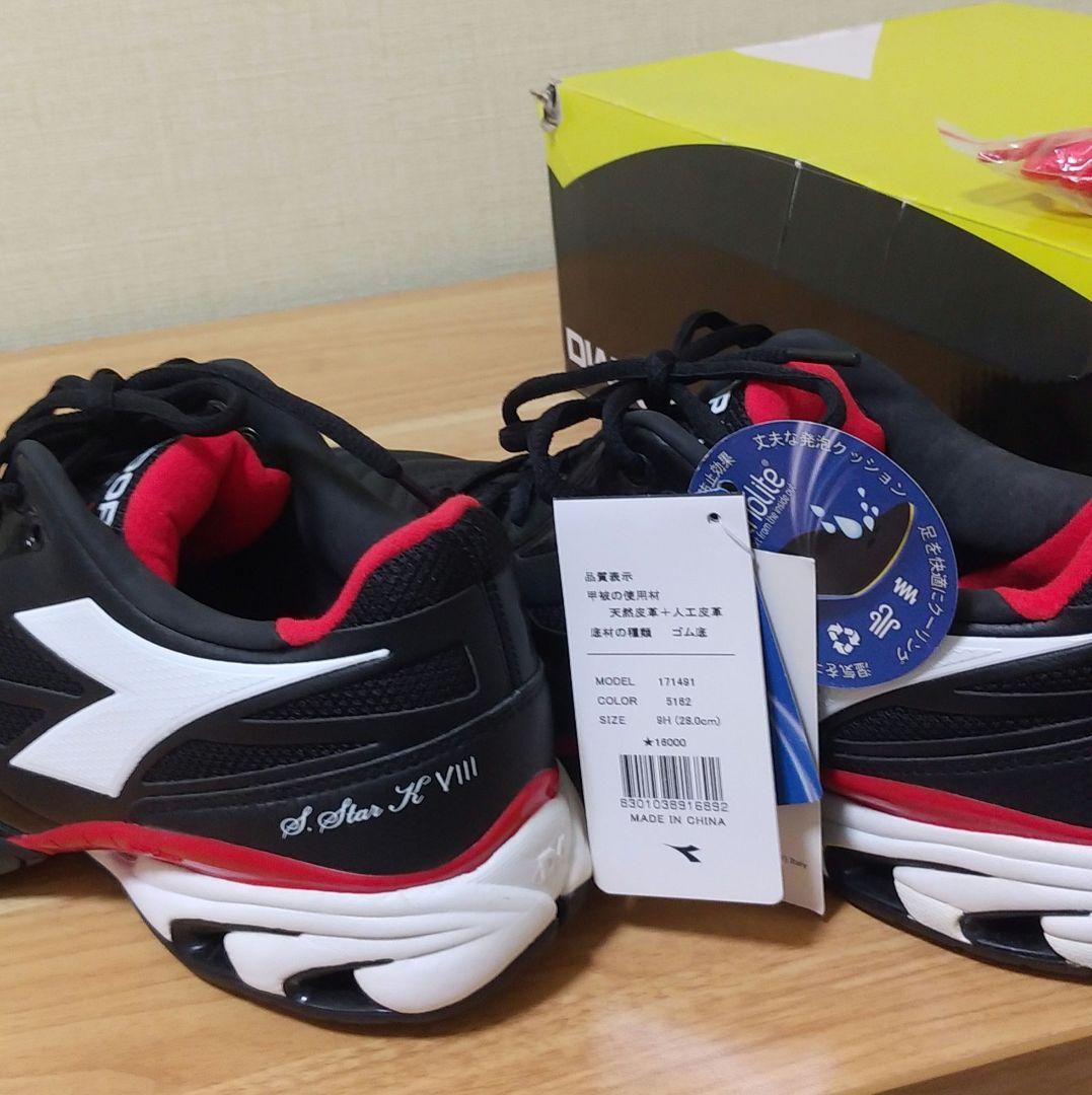 DIADORA SPEED STAR K Vlllテニスシューズ 黒白 新品