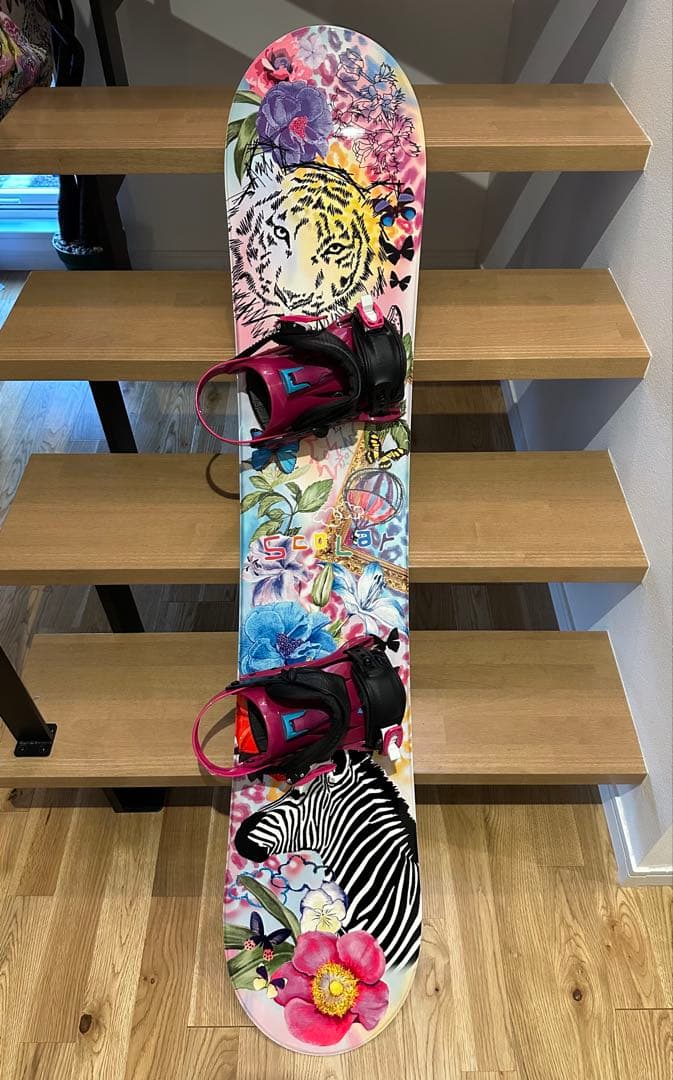 ★ScoLar★スノーボード板136㎝＋バインディング＋ケースset★希少