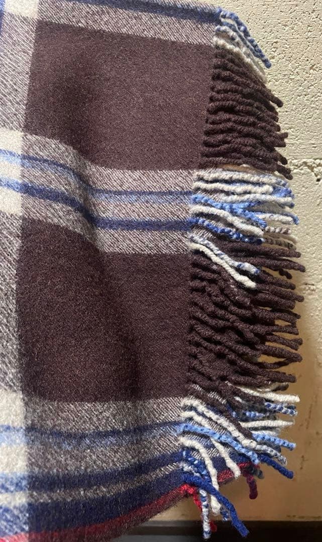 新品45R上質アルル強縮絨のストール大判　暖か35200円