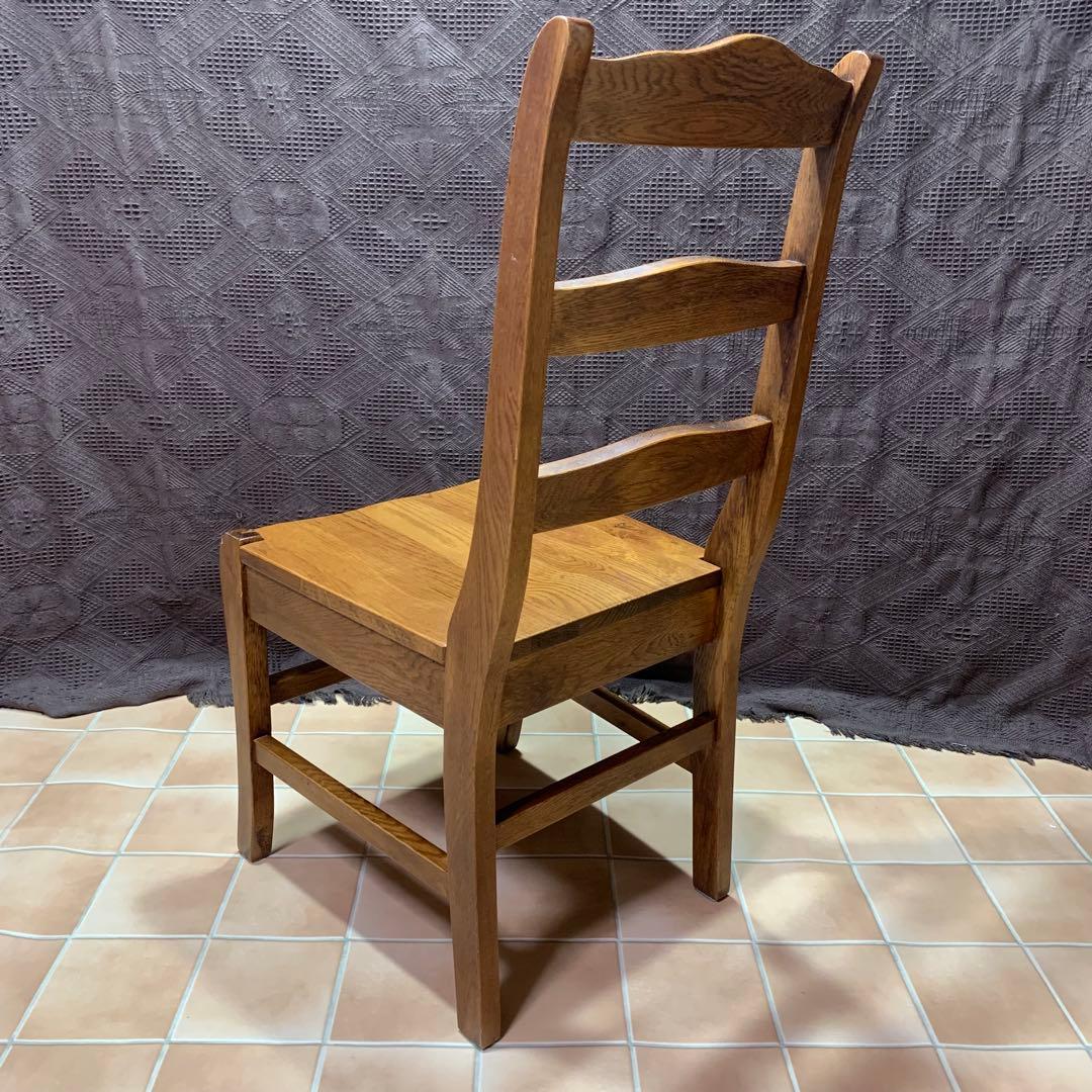 【②】ラダーバックチェア ヴィンテージ オーク材 無垢材 民芸家具