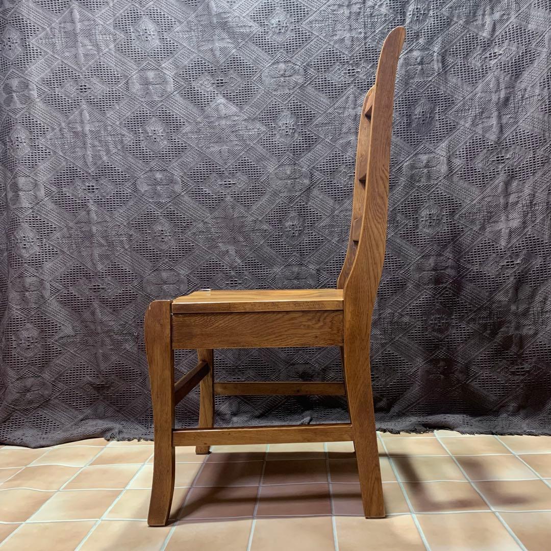 【②】ラダーバックチェア ヴィンテージ オーク材 無垢材 民芸家具