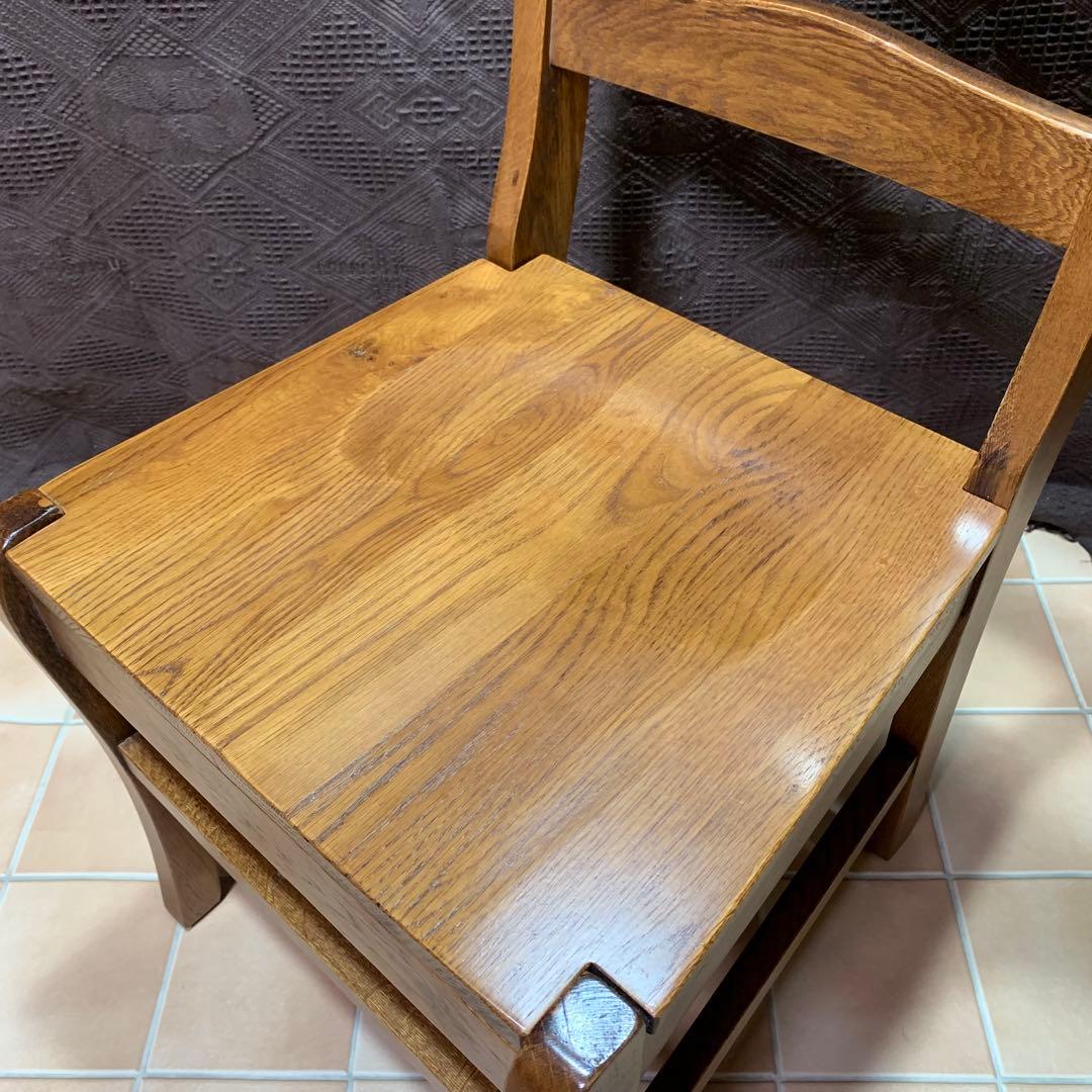 【②】ラダーバックチェア ヴィンテージ オーク材 無垢材 民芸家具