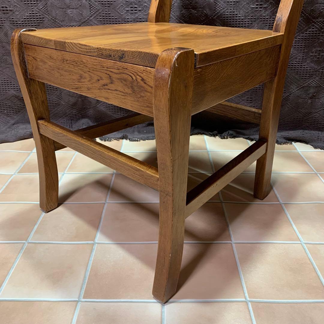 【②】ラダーバックチェア ヴィンテージ オーク材 無垢材 民芸家具