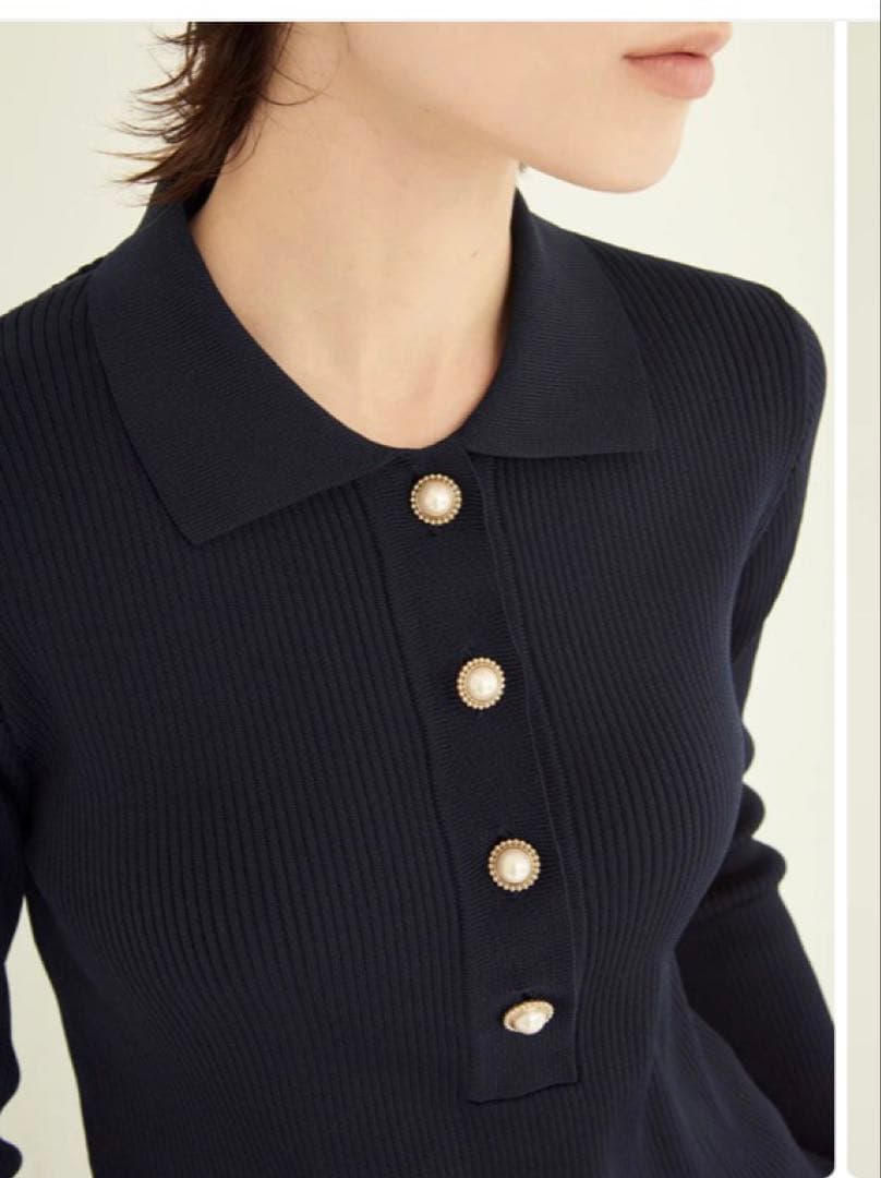 MW TOKYO タグ付き リサイクル ポリエステル フリルリブ ニット - メルカリ