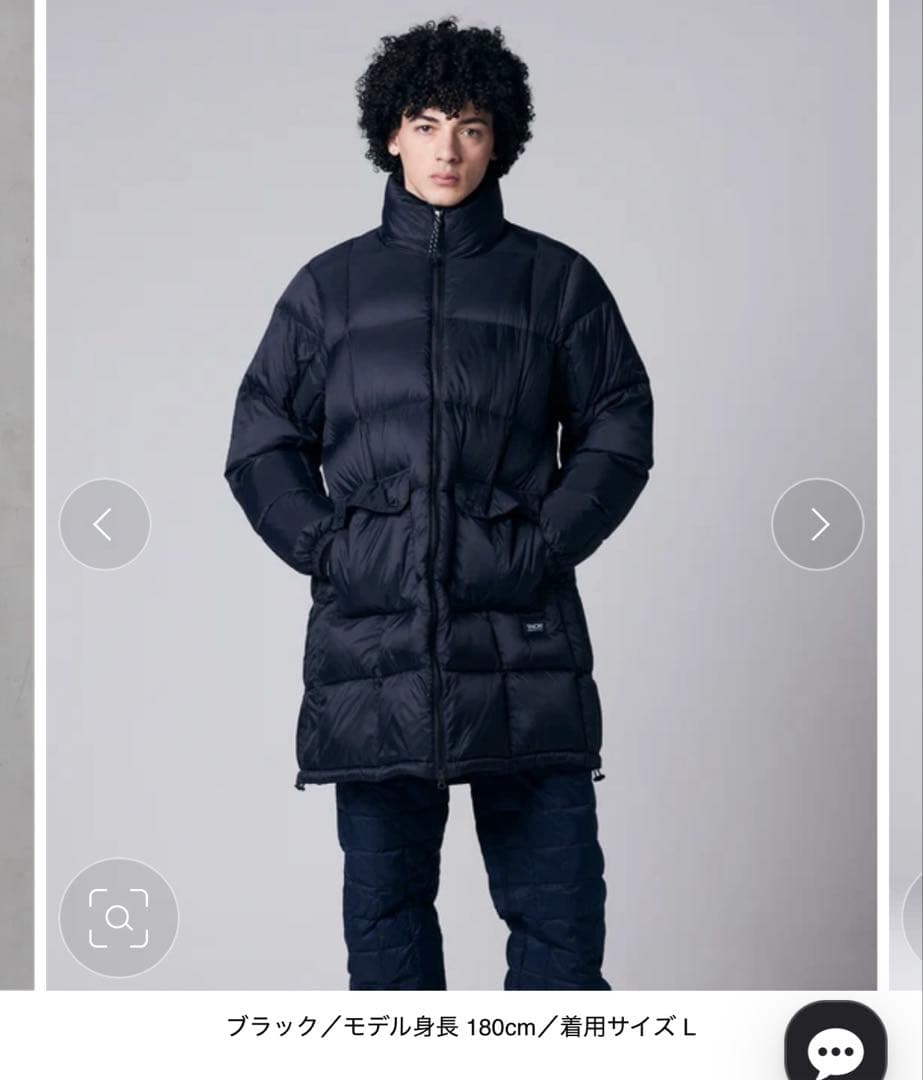 新品　完売品TAION マウンテンパッカブル ボリューム ダウンコート 黒　L