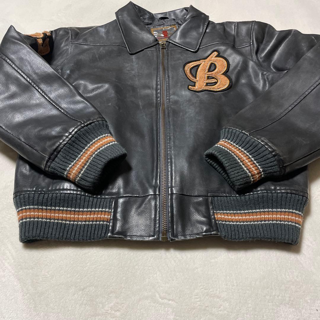 【オールレザー】GARAM スタジャン A-2 バーシティ オールブラック