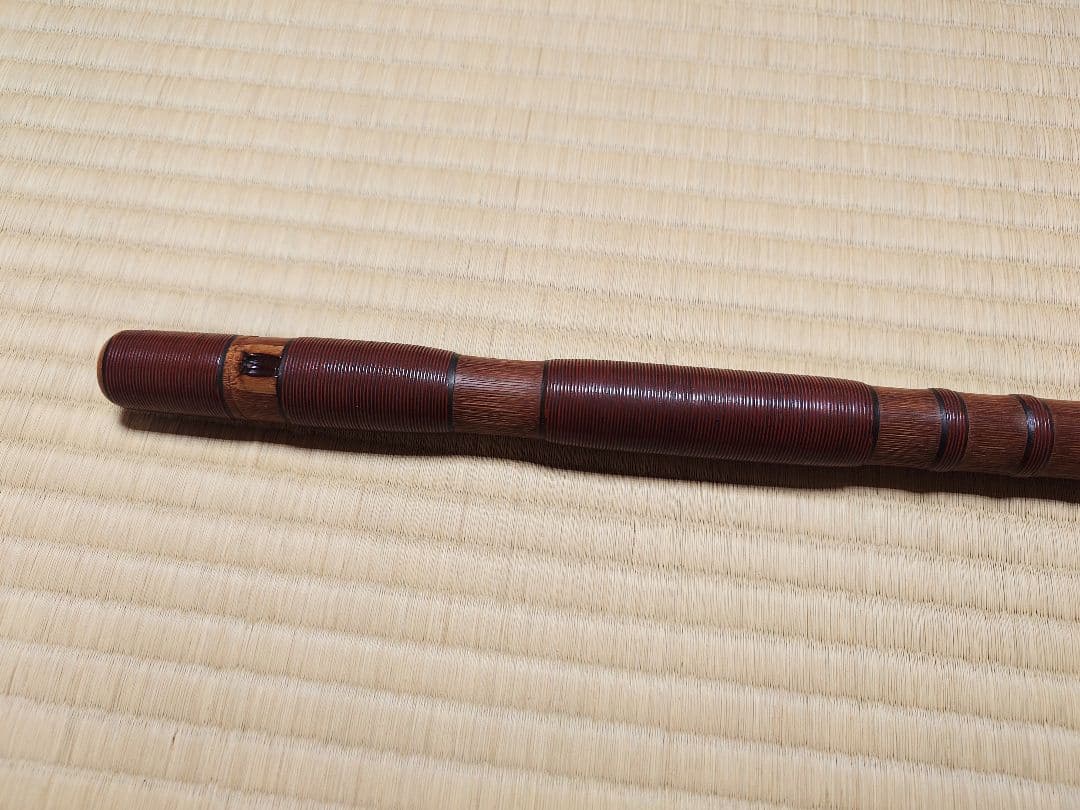 龍笛（朱色・籐巻・煤竹）