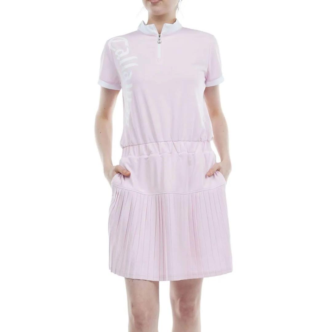 Callaway キャロウェイ クローズドメッシュワンピース ピンク