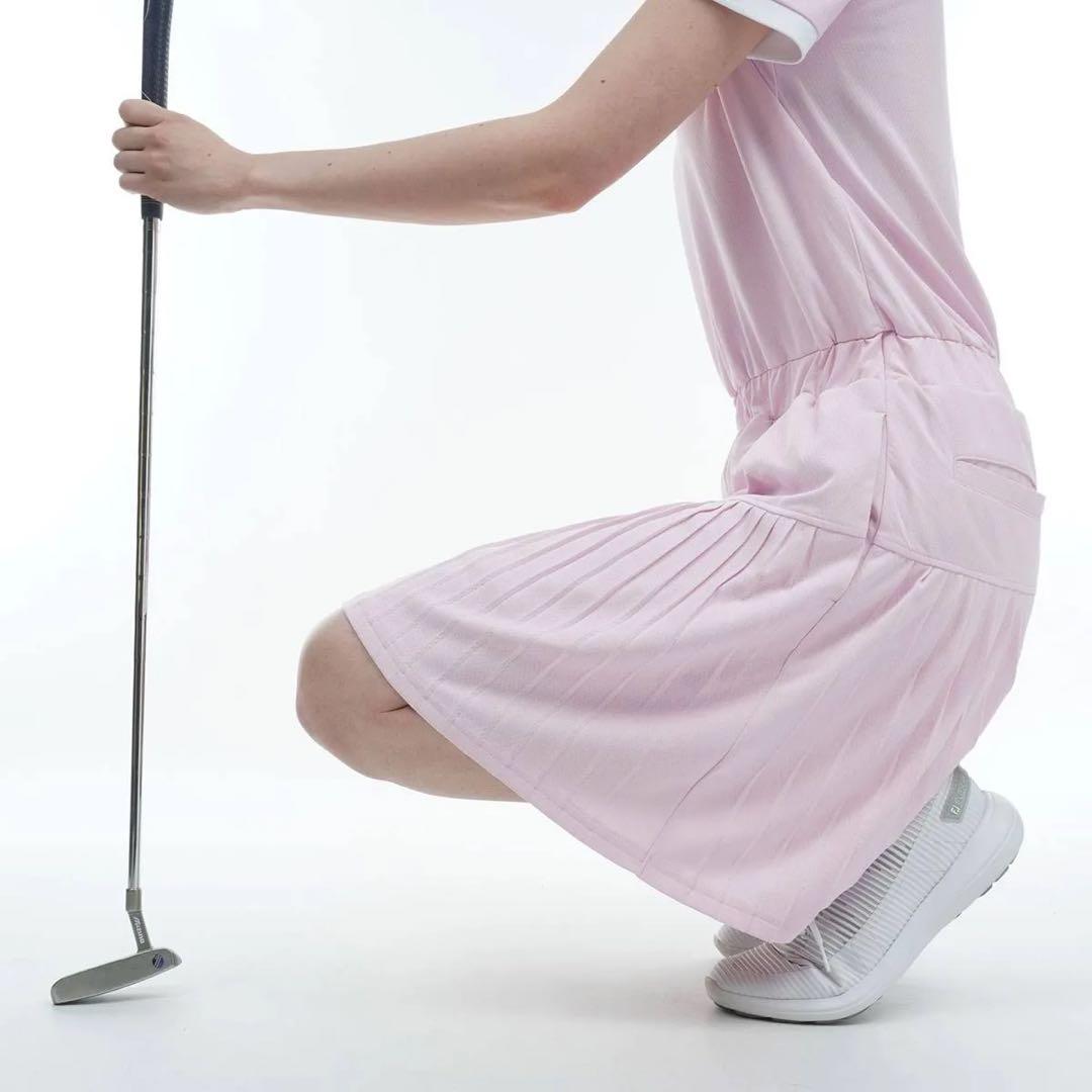 Callaway キャロウェイ クローズドメッシュワンピース ピンク