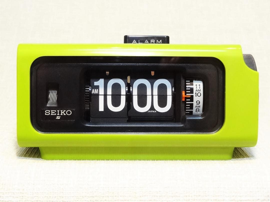 セイコー デジタルクロック パタパタ時計 DP663M【黄緑】動作確認済み