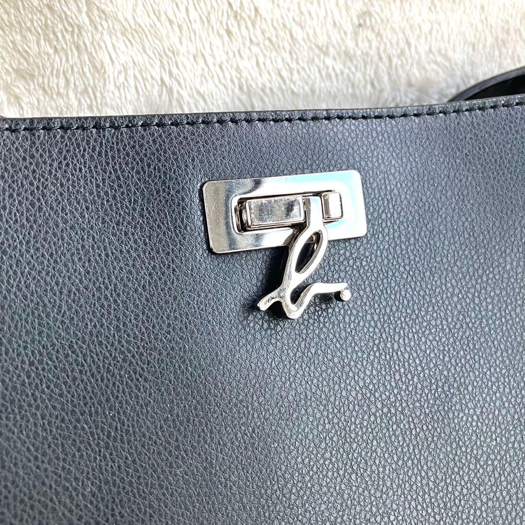 未使用級✨】agnes b. ショルダーバッグ ターンロック レザー ロゴ金具