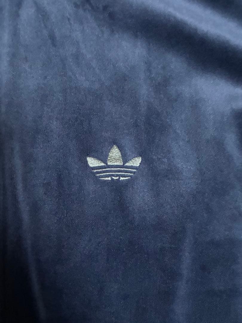 adidas ネイビー ベロアトラックジャケット M