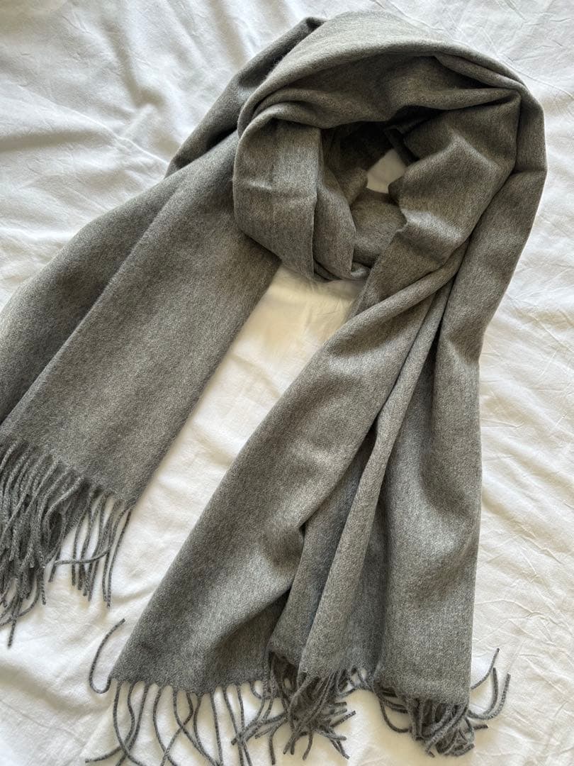 ジョンストンズ カシミヤ　大判ストール　グラナイト　新品未使用　グレー系