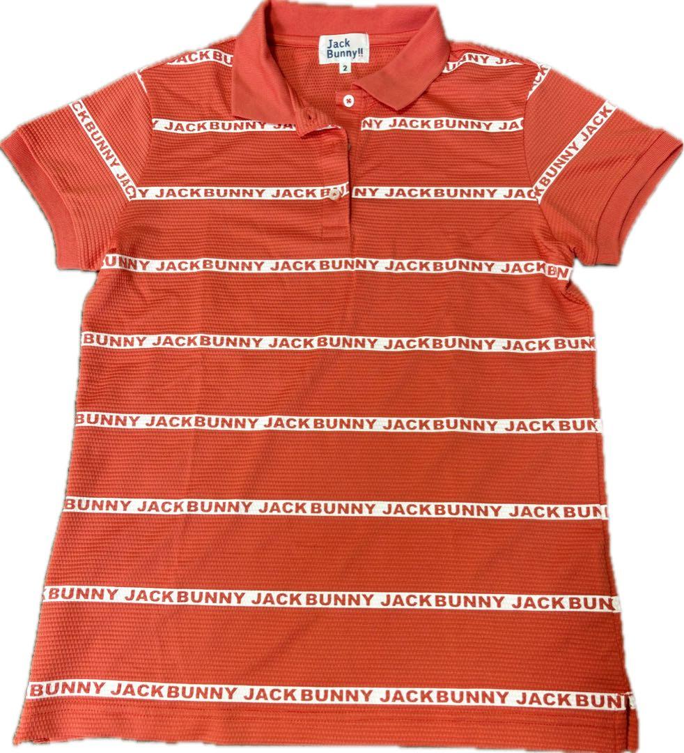 JACK BUNNY ジャックバニー　半袖　ポロシャツ　ボーダー　ピンク