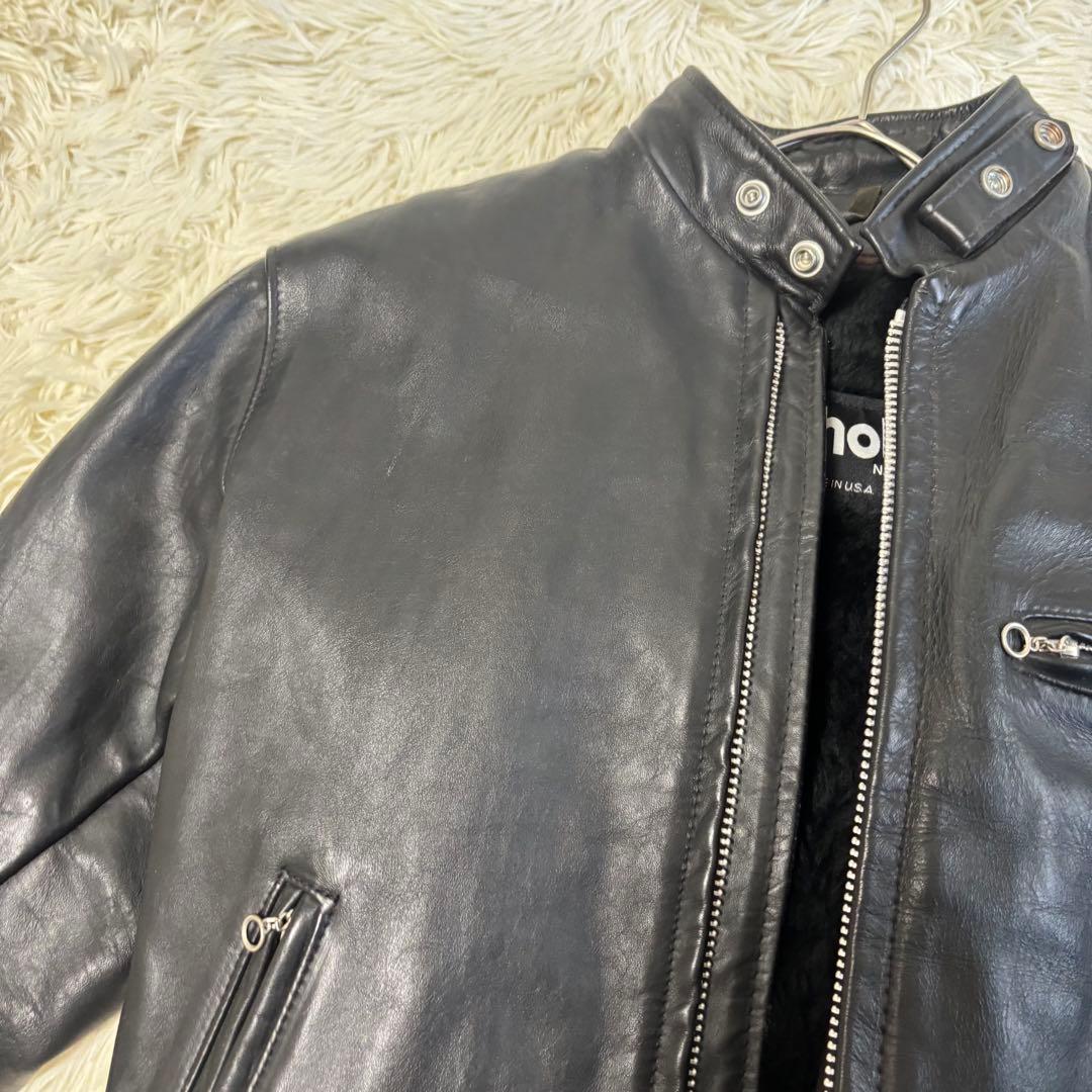 人気✨schott 641E レザージャケット　シングルライダース　本革　38