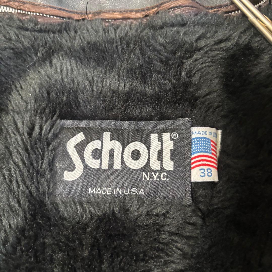 人気✨schott 641E レザージャケット　シングルライダース　本革　38