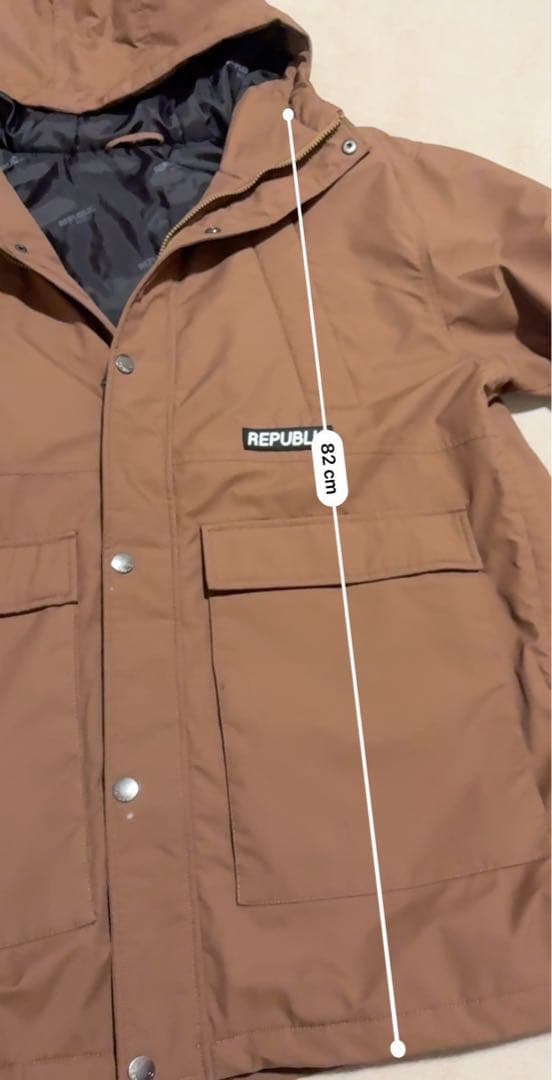 REPUBLIC ブラウン フード付きジャケット