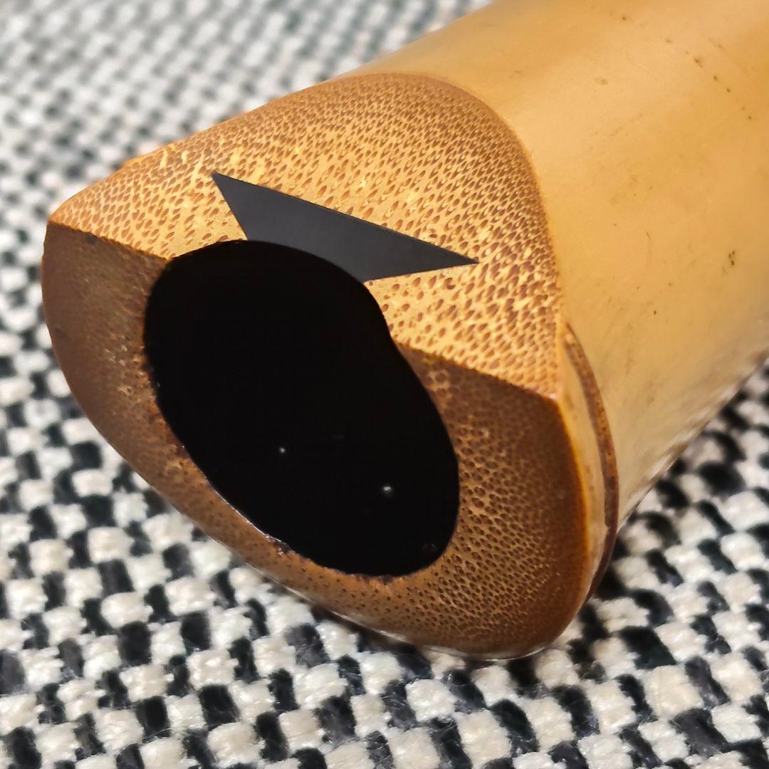 【琴古流】尺八【山口四郎】作 在銘 和楽器 時代物 全長約56cm 一尺八寸