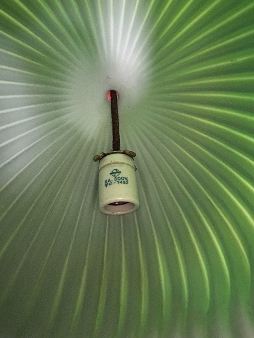 ペンダントライト　アンティーク　グリーンガラス 天井照明