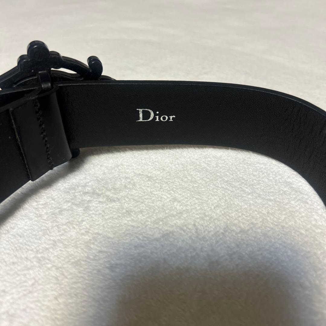 Dior Homme ディオールオム グラデレザーベルト ロゴバックル黒　85