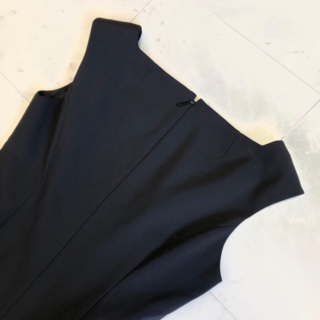 極美品】 Rene basic ノースリーブ 切り替え ワンピース 38 黒