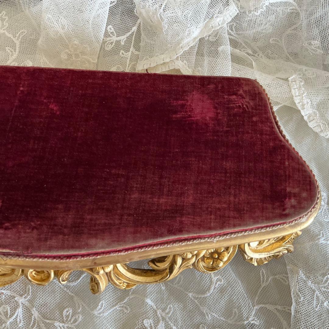 大きめ　美品♡　フランス　アンティーク　ディスプレイ台　ポワドレ　木製×石膏装飾