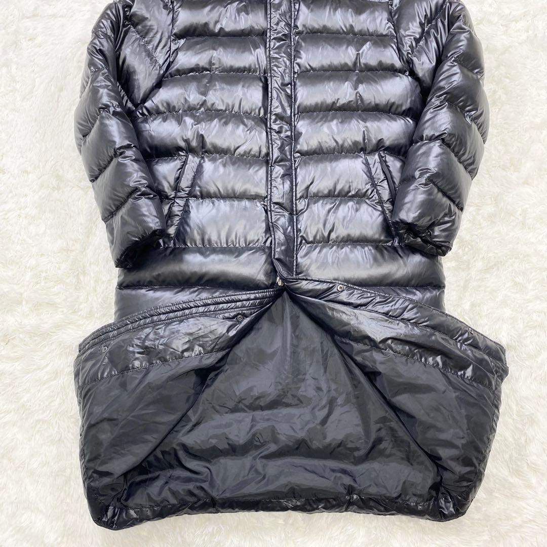 X-united ダウン ベンチコート 肉厚 ナイロン フード ロング丈 黒