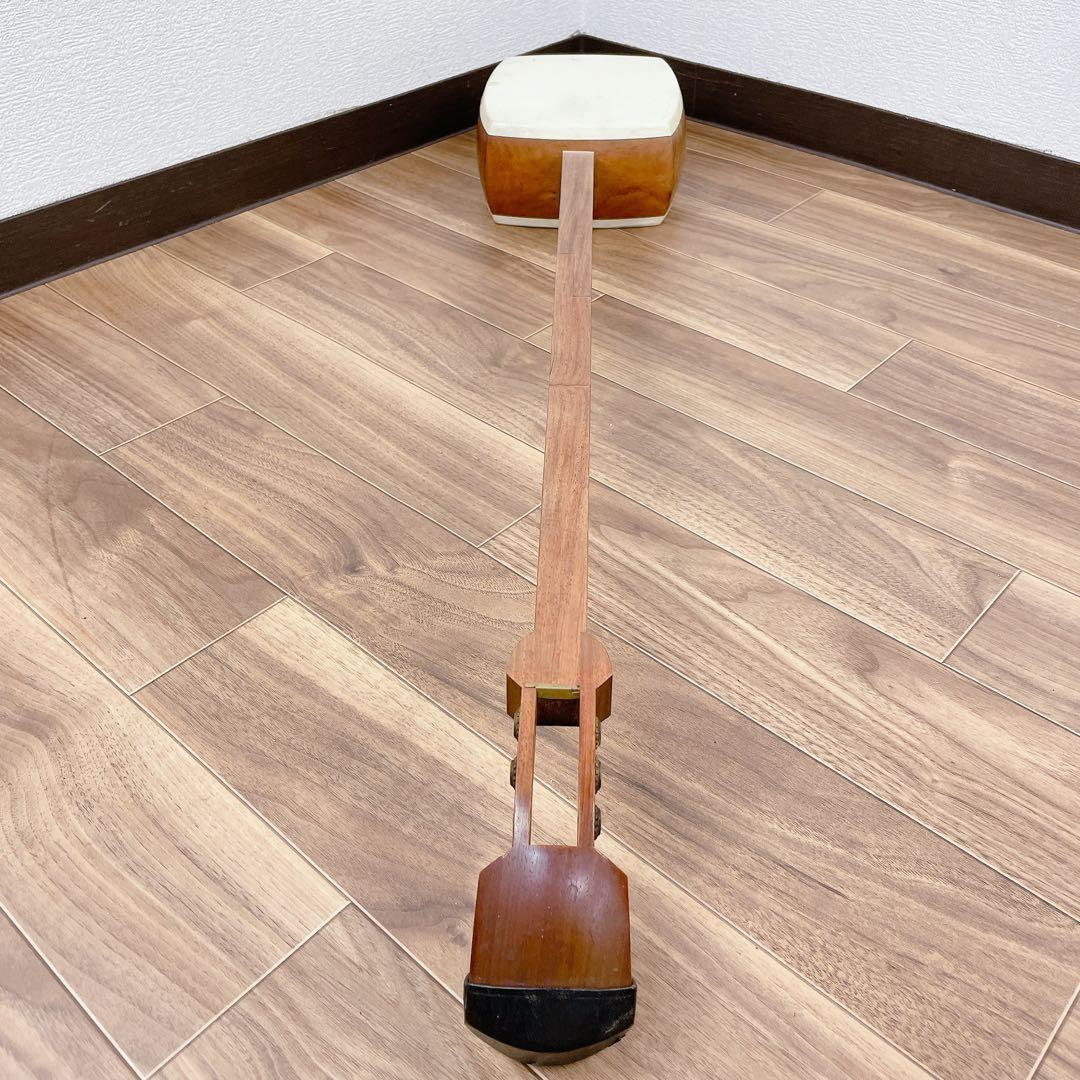 三味線 犬皮 丸打胴 鳩胸 花梨 細棹 和楽器