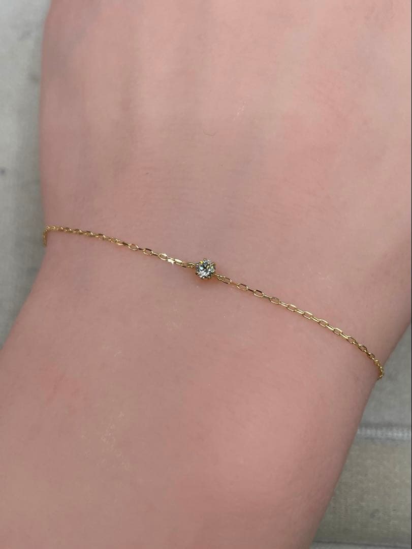 JK185☆高級 ダイヤモンド0.08ct K18 ブレスレット ベストセラ