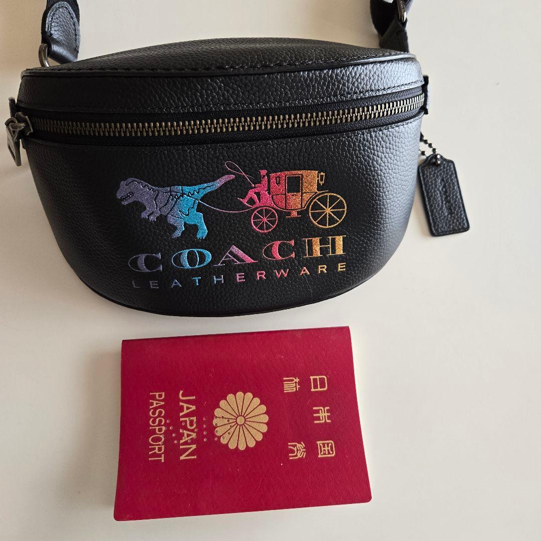 COACH 　レキシー　ブラック レザー ボディバッグ