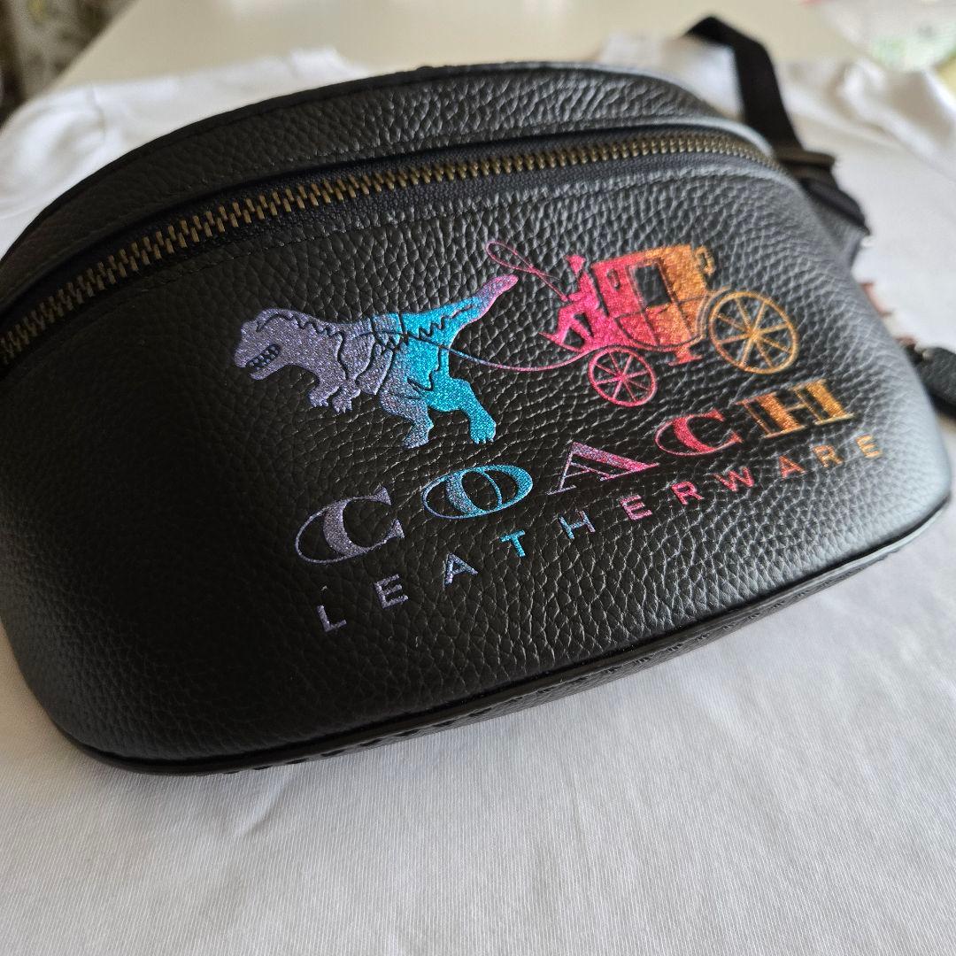 COACH 　レキシー　ブラック レザー ボディバッグ