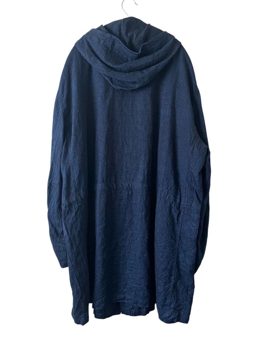 Yarmo フード付きリネンロングコート