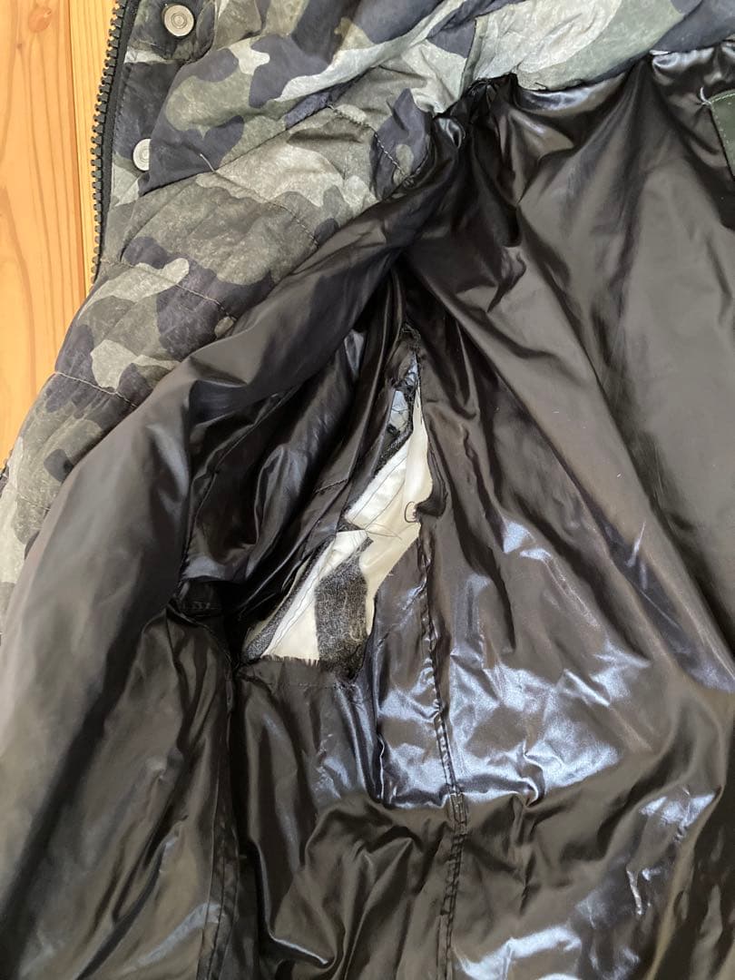 ナノユニバース×西川ダウン レイヤードダウンジャケット 迷彩 カモフラ