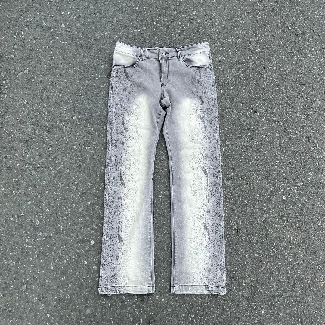 00s archive デニム パイソン柄 ヘビ y2k 平成ギャル グランジ - メルカリ