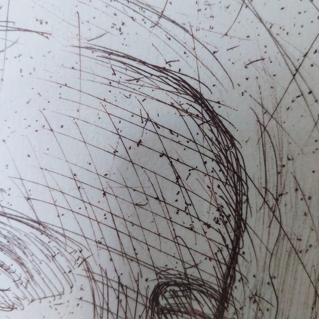 有本利夫 銅版画 「男の顔」オリジナル 限定版