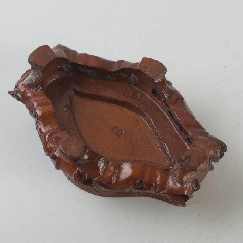 中国 玉石彫刻 獅子摘 双耳遊環 飾壷 香炉 唐木台付 N