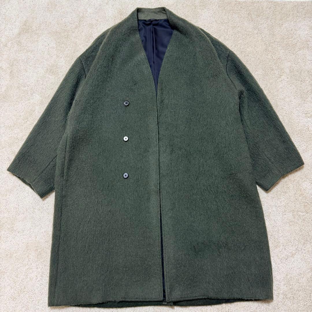 極美品 ラッドミュージシャン シャギーコート モヘア ノーカラー