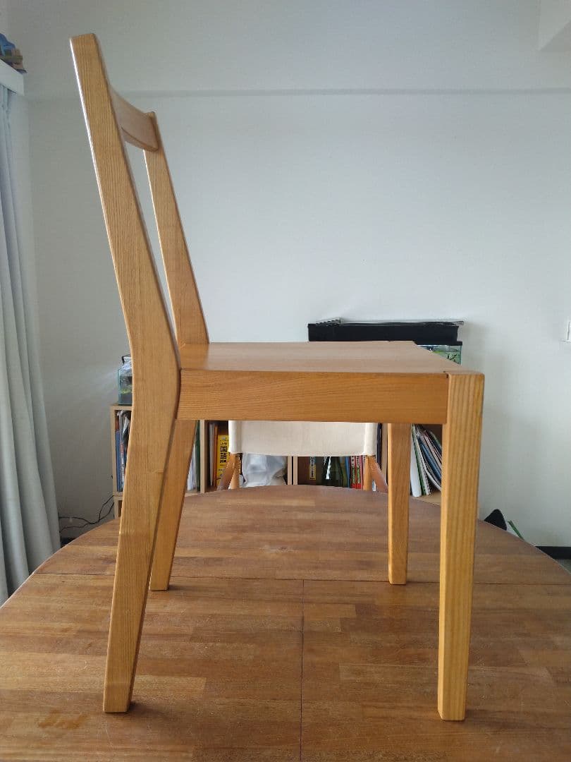 【てつのつるぎ】MUJI無印良品 タモ無垢材チェア2脚/ダイニング