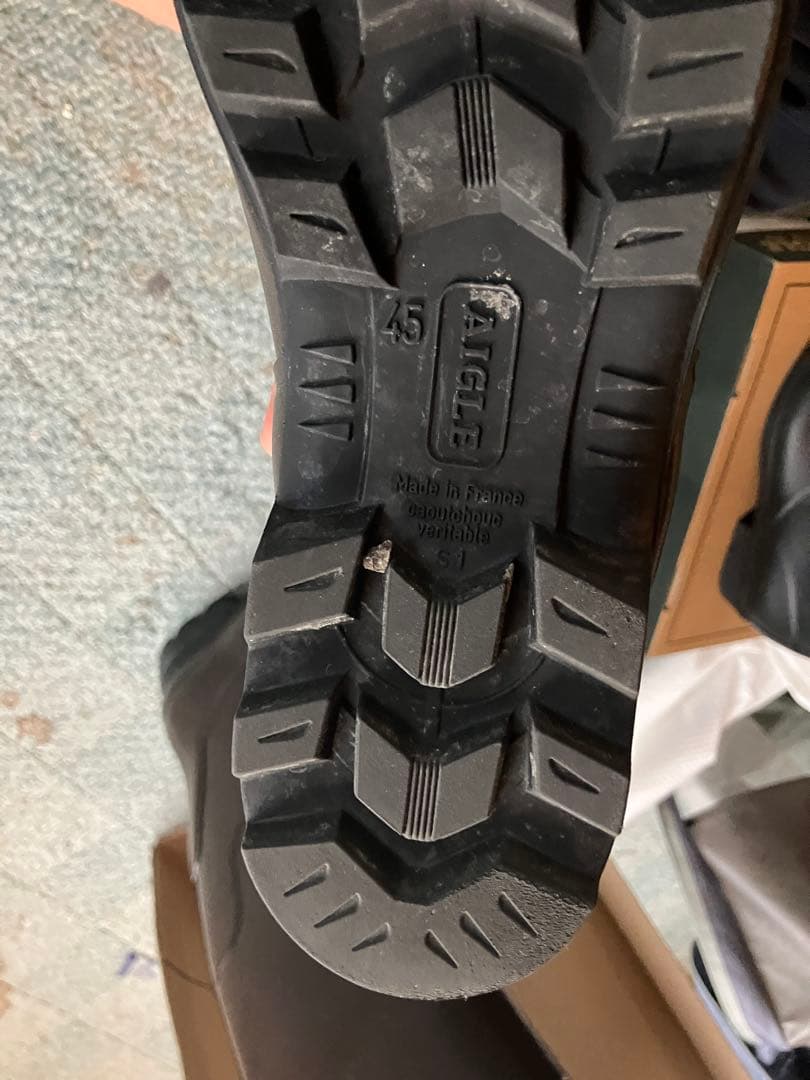 AIGLE ダークブラウン レインブーツ 45